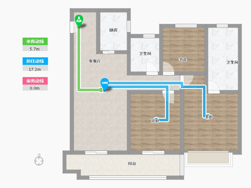 山东省-青岛市-旭辉银盛泰·正阳府-96.60-户型库-动静线