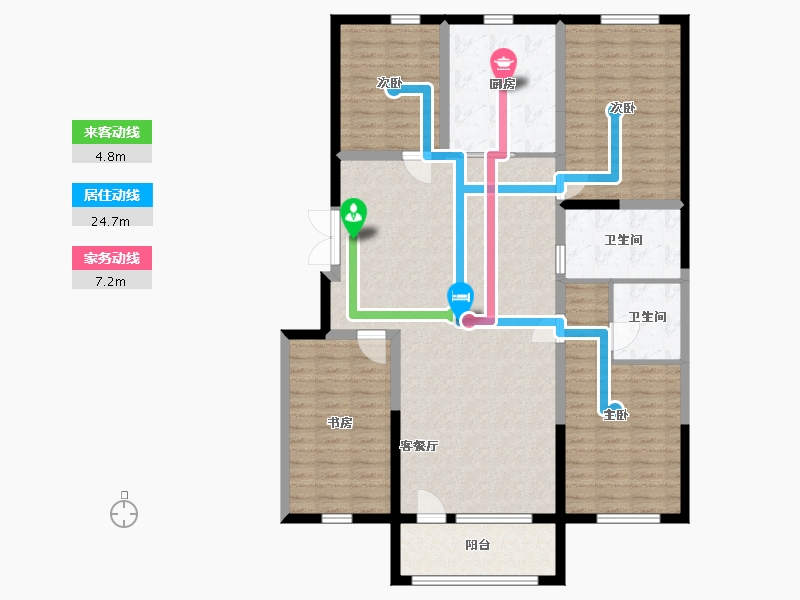 辽宁省-葫芦岛市-凌河御景-138.00-户型库-动静线