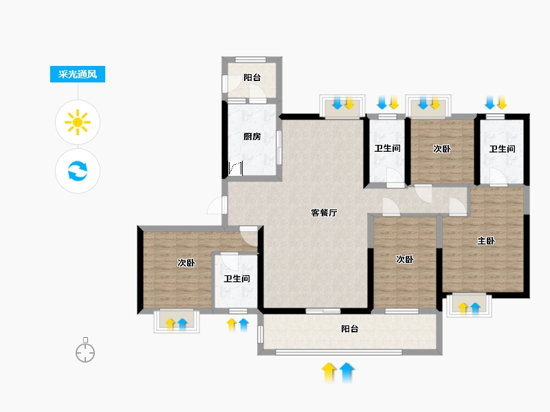 广东省-揭阳市-保利锦城-131.69-户型库-采光通风