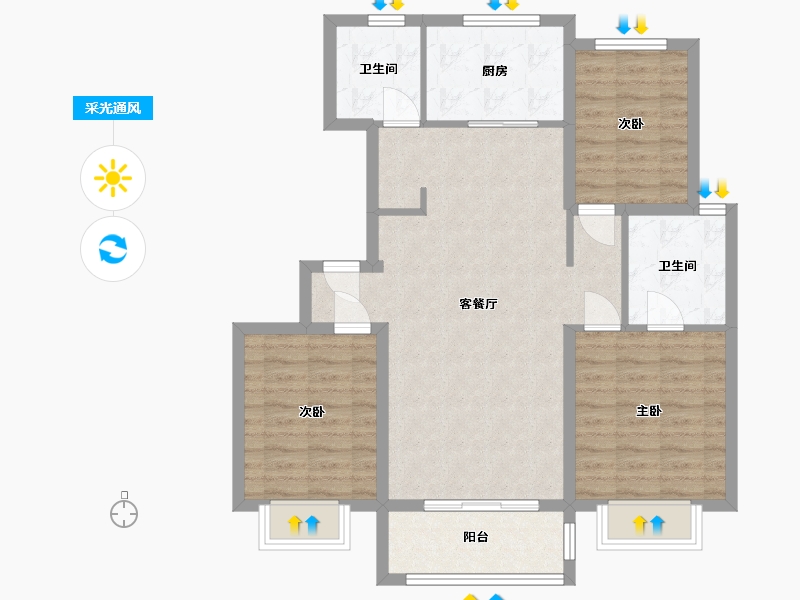 山东省-济南市-万象东方-89.00-户型库-采光通风