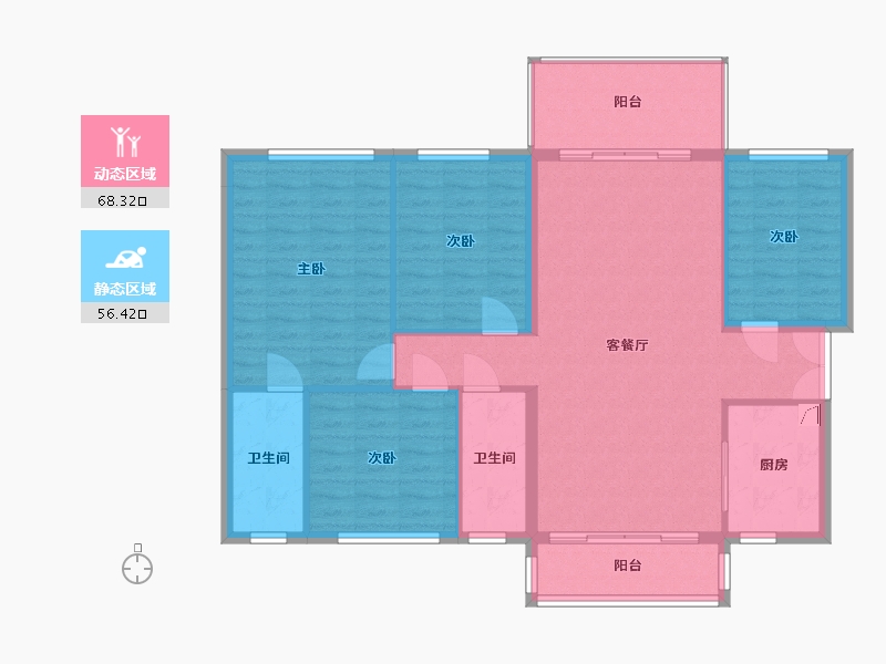 广东省-江门市-汇银东成银湾-104.00-户型库-动静分区