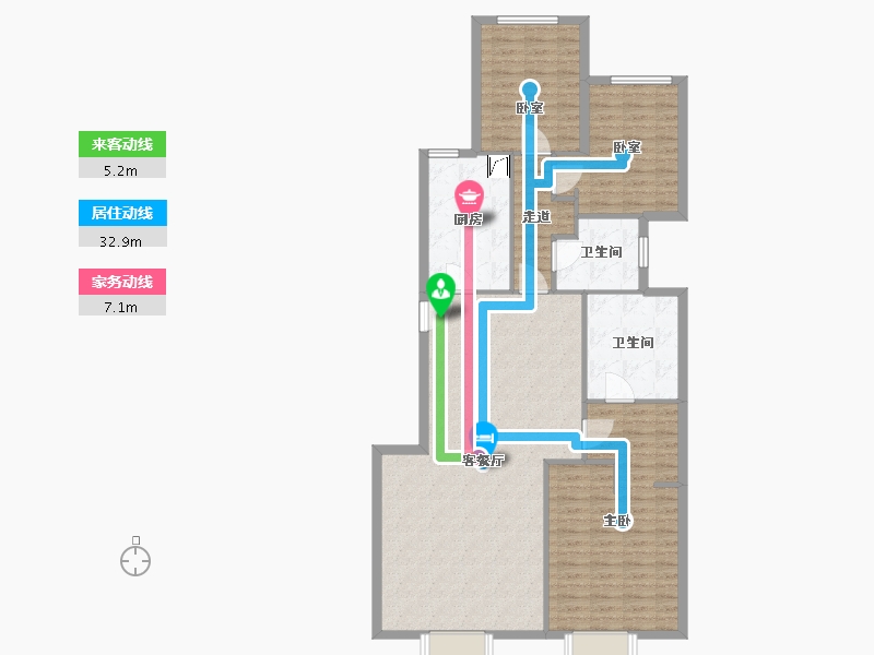 北京-北京市-丽来花园誉天下-120.00-户型库-动静线