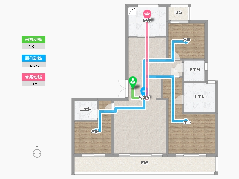 陕西省-西安市-荣民捌号-130.00-户型库-动静线