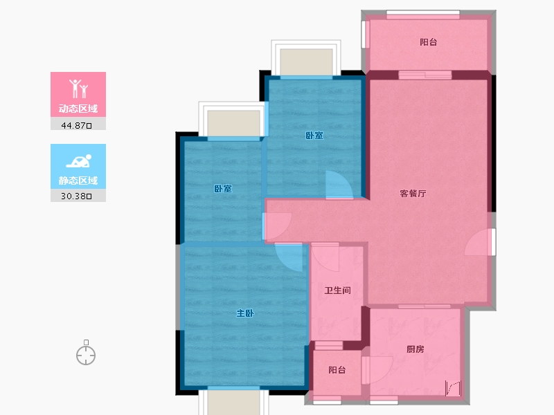 广东省-广州市-第五金碧花园-67.00-户型库-动静分区