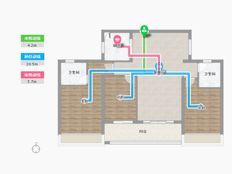 浙江省-杭州市-锦尚和品府-96.00-户型库-动静线