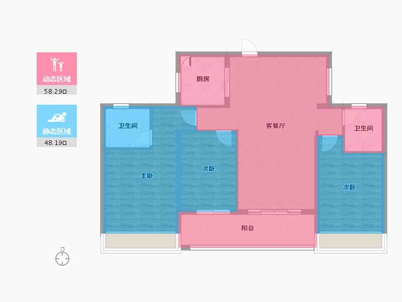 浙江省-杭州市-锦尚和品府-96.00-户型库-动静分区