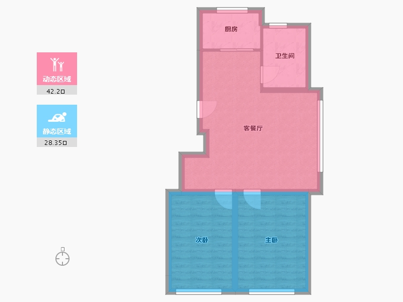 辽宁省-本溪市-燕兴世福(B区)-71.00-户型库-动静分区