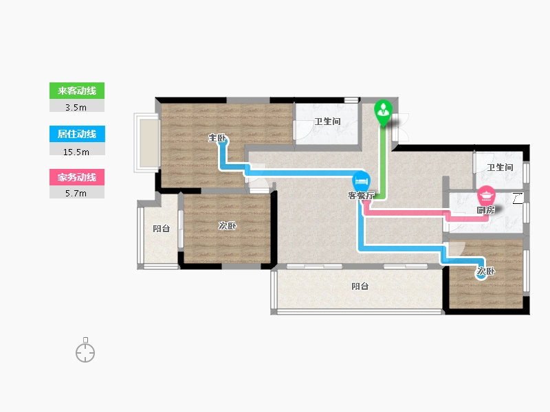 湖北省-十堰市-汉城国宾府-90.00-户型库-动静线