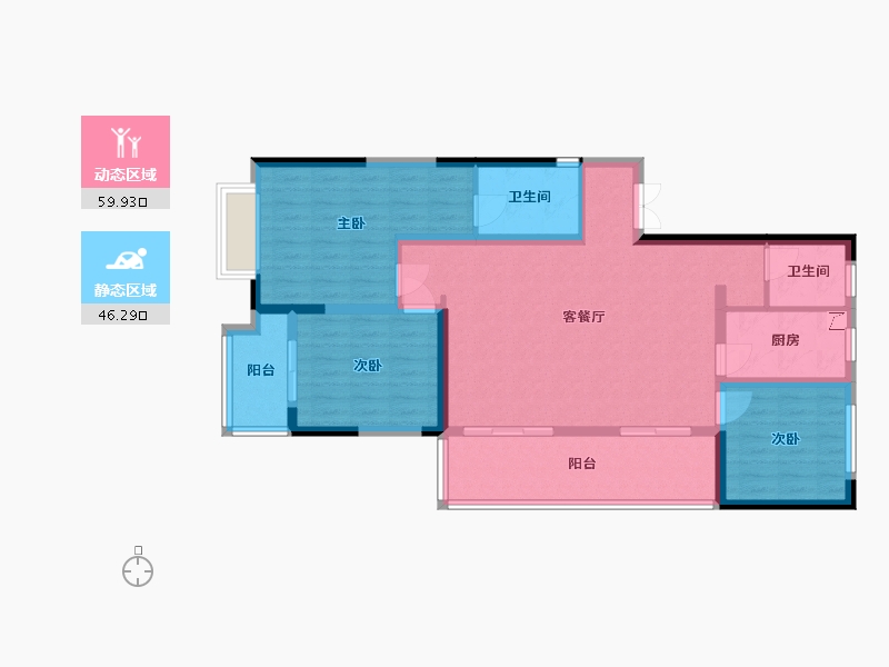 湖北省-十堰市-汉城国宾府-90.00-户型库-动静分区