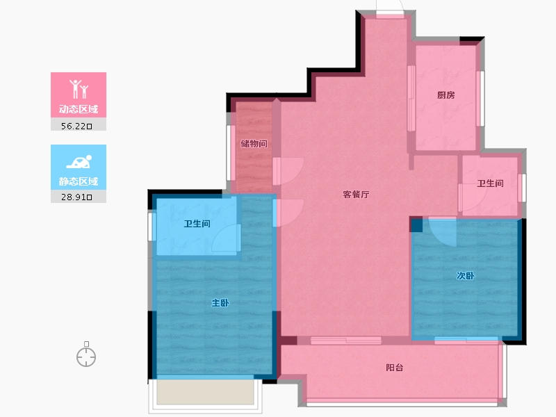 四川省-巴中市-山水大院-88.96-户型库-动静分区