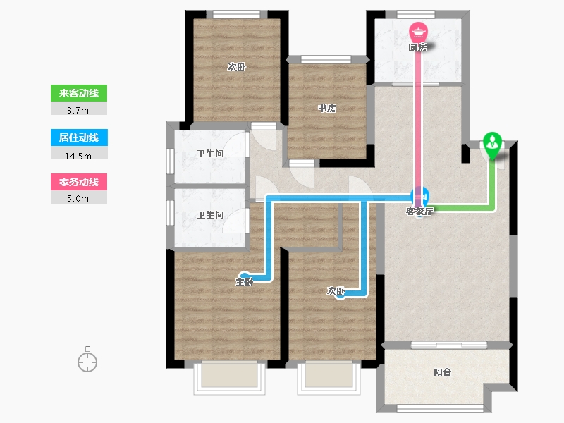 湖北省-武汉市-花山郡-109.00-户型库-动静线