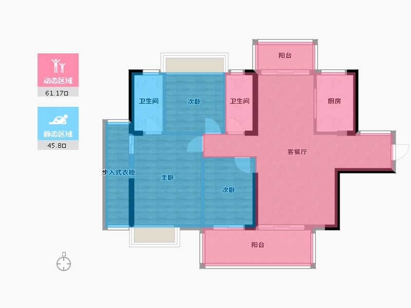 广东省-肇庆市-鼎湖山1号-88.72-户型库-动静分区