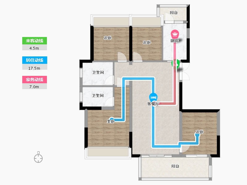 贵州省-贵阳市-天一观山阅-105.00-户型库-动静线