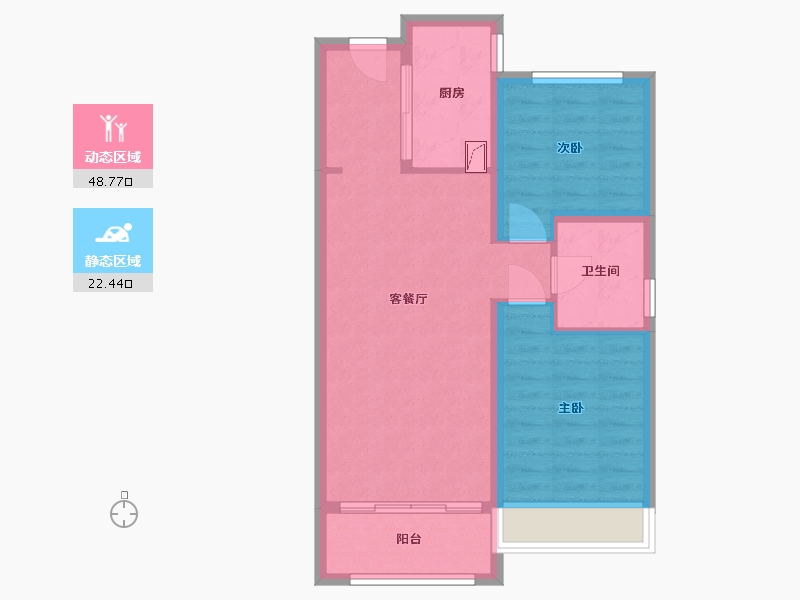 吉林省-长春市-崑嵛御-82.00-户型库-动静分区