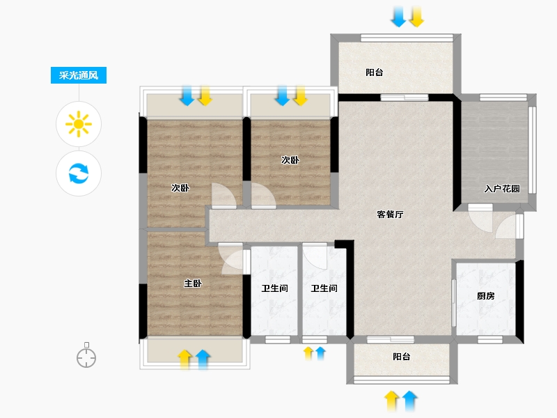 广东省-中山市-山水印象-105.00-户型库-采光通风