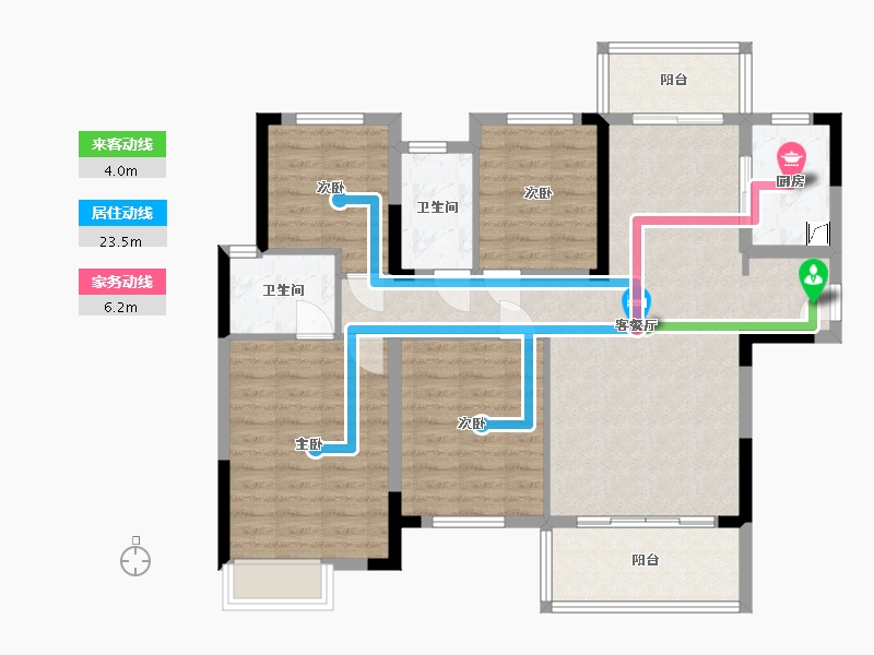 湖南省-长沙市-大唐印象-108.58-户型库-动静线