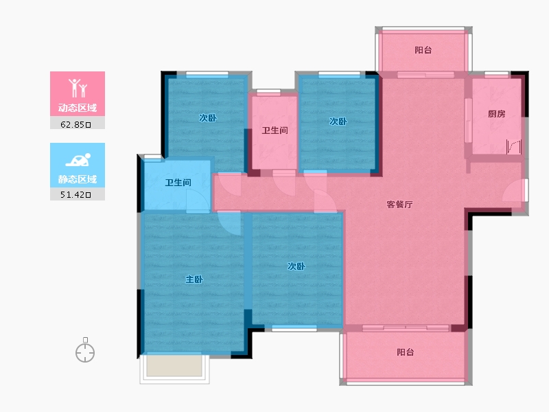 湖南省-长沙市-大唐印象-108.58-户型库-动静分区