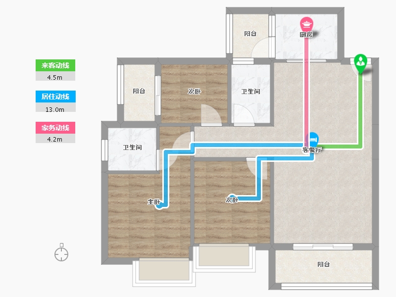 广西壮族自治区-柳州市-龙湖嘉园-83.49-户型库-动静线