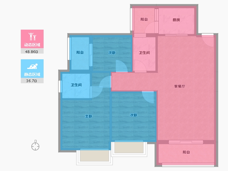 广西壮族自治区-柳州市-龙湖嘉园-83.49-户型库-动静分区