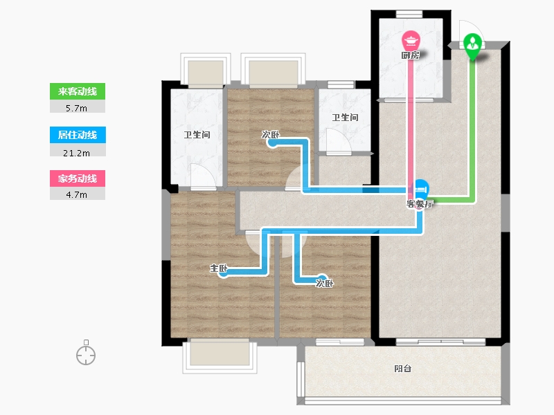 湖北省-天门市-天禧花园-98.00-户型库-动静线