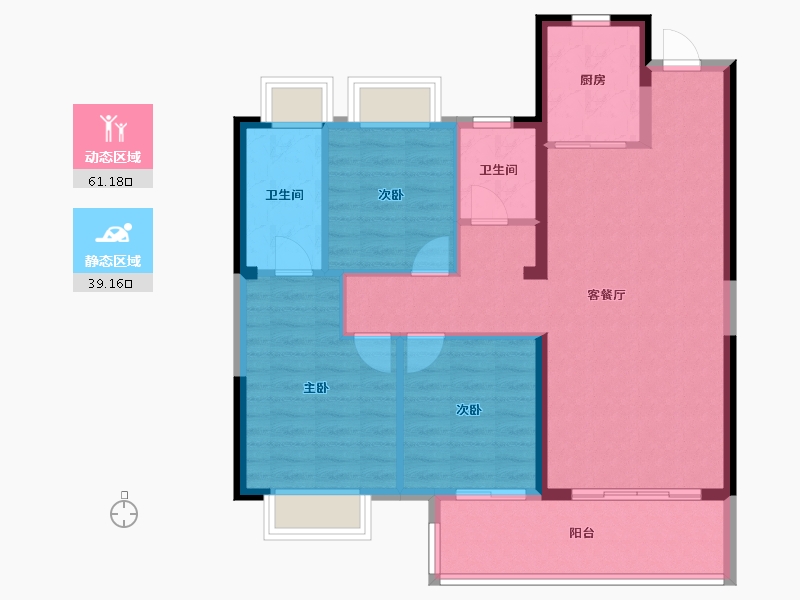 湖北省-天门市-天禧花园-98.00-户型库-动静分区