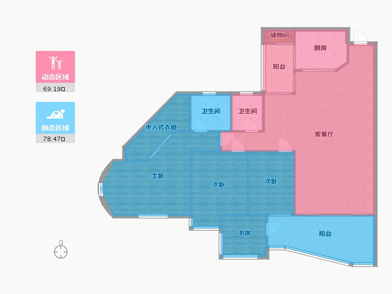 重庆-重庆市-南方上格林-127.50-户型库-动静分区