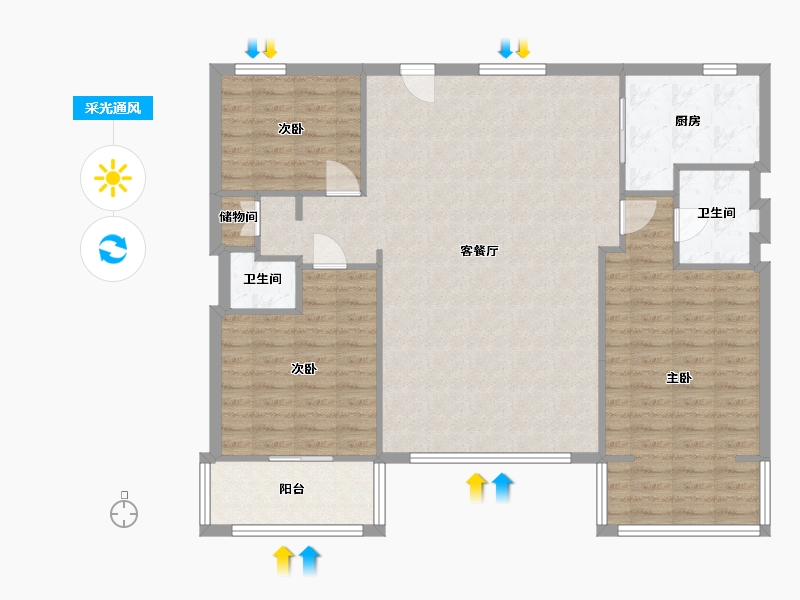 浙江省-温州市-航标锦园-116.00-户型库-采光通风