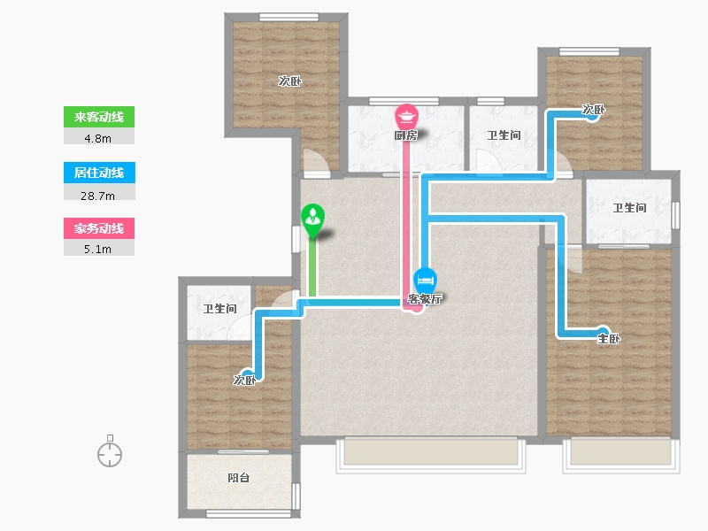 河北省-沧州市-天成领秀岭贤府-125.00-户型库-动静线