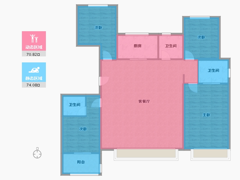 河北省-沧州市-天成领秀岭贤府-125.00-户型库-动静分区