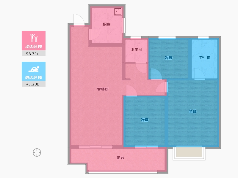 湖南省-岳阳市-新港首府-99.00-户型库-动静分区