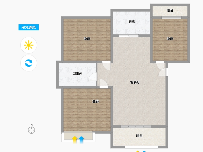 山东省-潍坊市-华府兰庭-134.80-户型库-采光通风