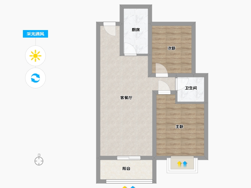 河南省-郑州市-泰山誉景璞誉园-60.00-户型库-采光通风