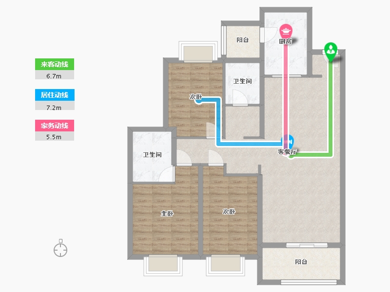 上海-上海市-复地九月二期-105.30-户型库-动静线