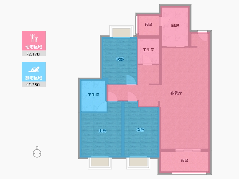 上海-上海市-复地九月二期-105.30-户型库-动静分区