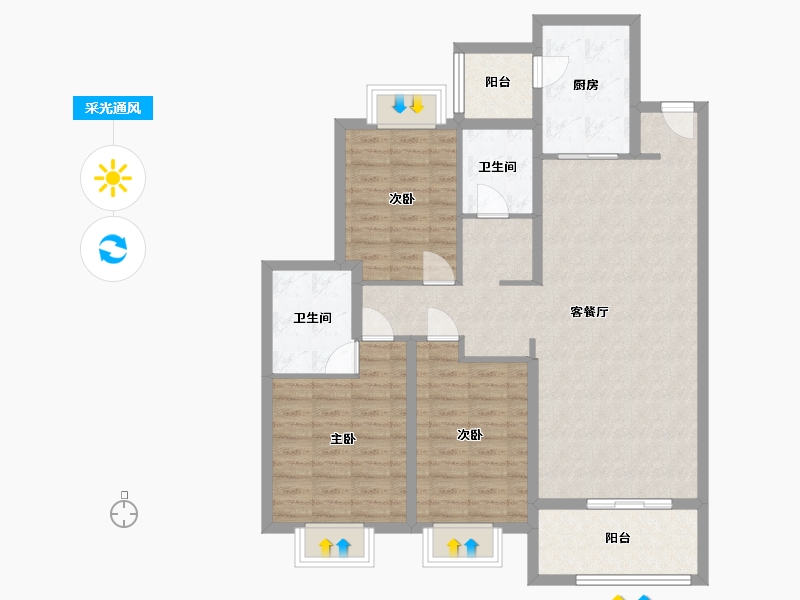 上海-上海市-复地九月二期-105.30-户型库-采光通风