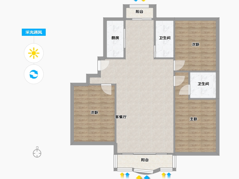 上海-上海市-虹景苑-116.00-户型库-采光通风