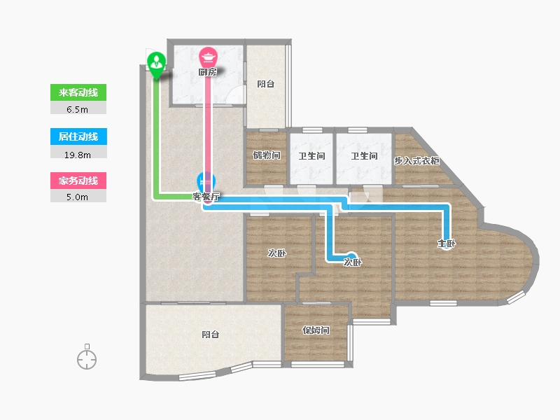 重庆-重庆市-南方上格林-127.94-户型库-动静线