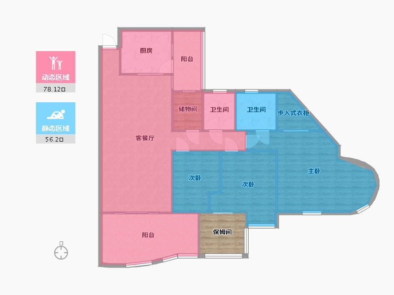 重庆-重庆市-南方上格林-127.94-户型库-动静分区