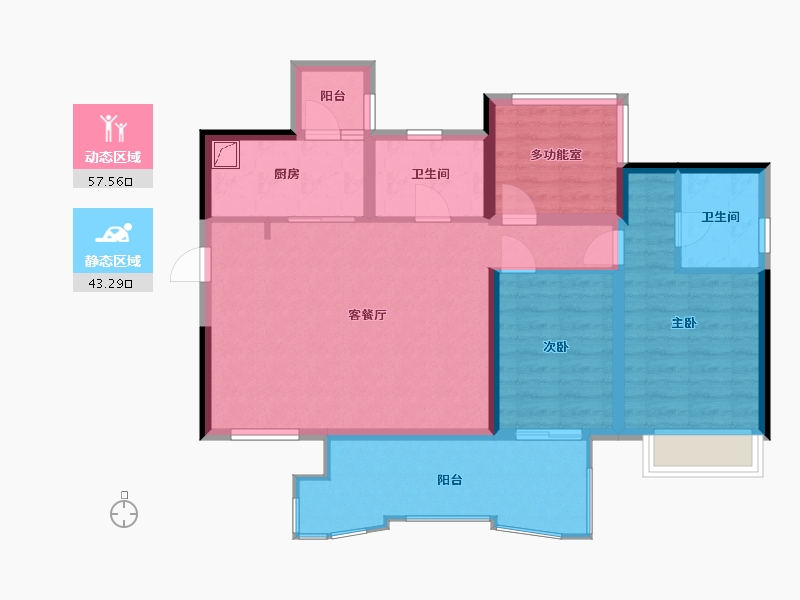 四川省-成都市-富豪公馆二期-90.00-户型库-动静分区