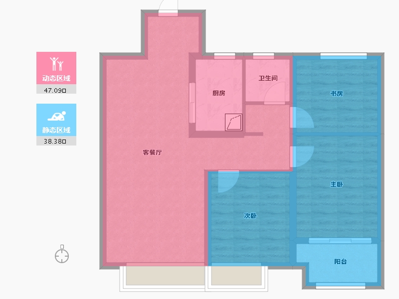 山东省-德州市-东海院子西区-76.00-户型库-动静分区