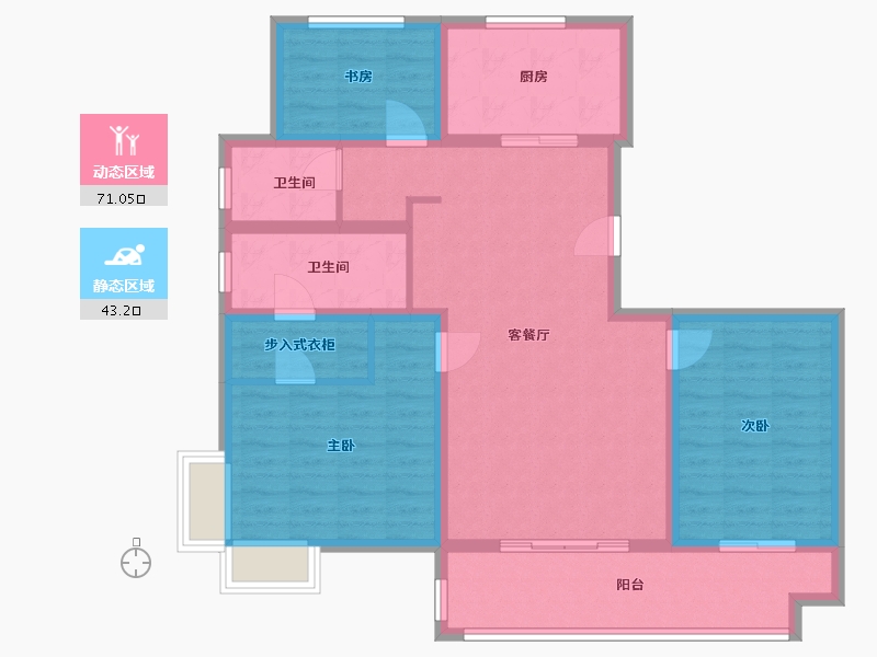 河南省-南阳市-美林和府-102.00-户型库-动静分区