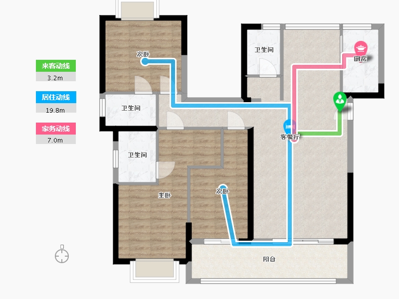 福建省-泉州市-东海门第-135.00-户型库-动静线