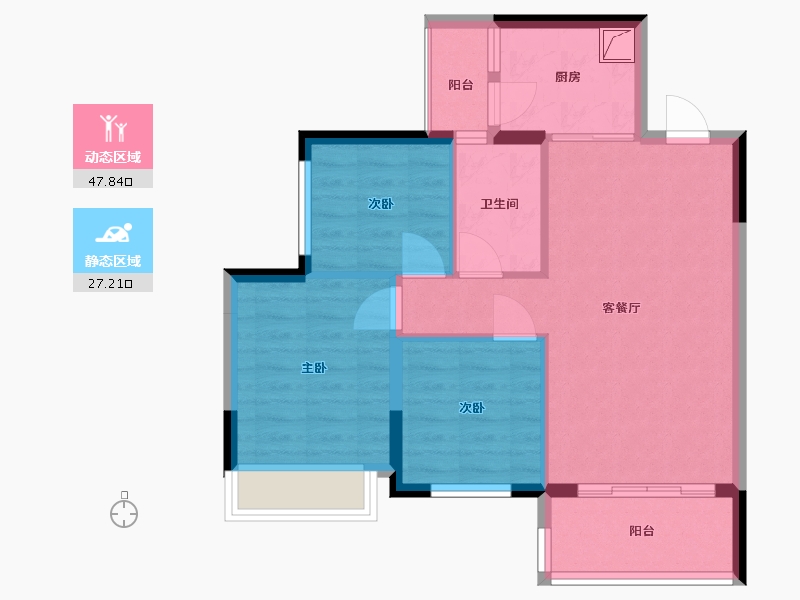 广东省-广州市-第三金碧花园-67.00-户型库-动静分区