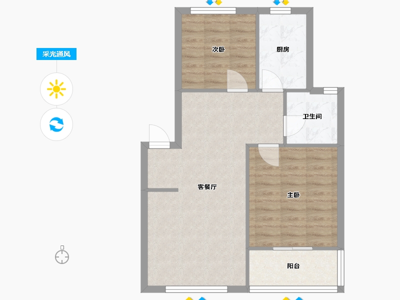 福建省-厦门市-前埔北区二里-66.00-户型库-采光通风