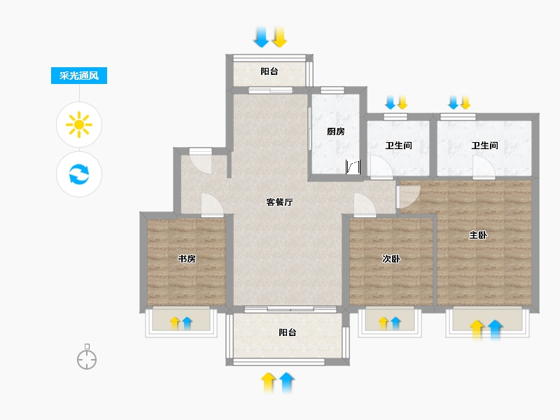 四川省-成都市-御湖龙湾-110.00-户型库-采光通风