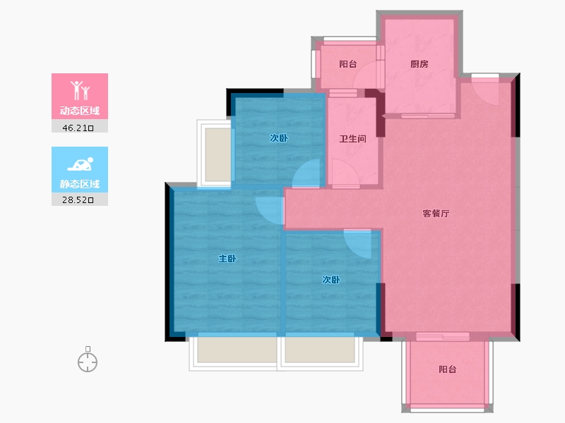 广东省-东莞市-半岛豪庭-67.00-户型库-动静分区