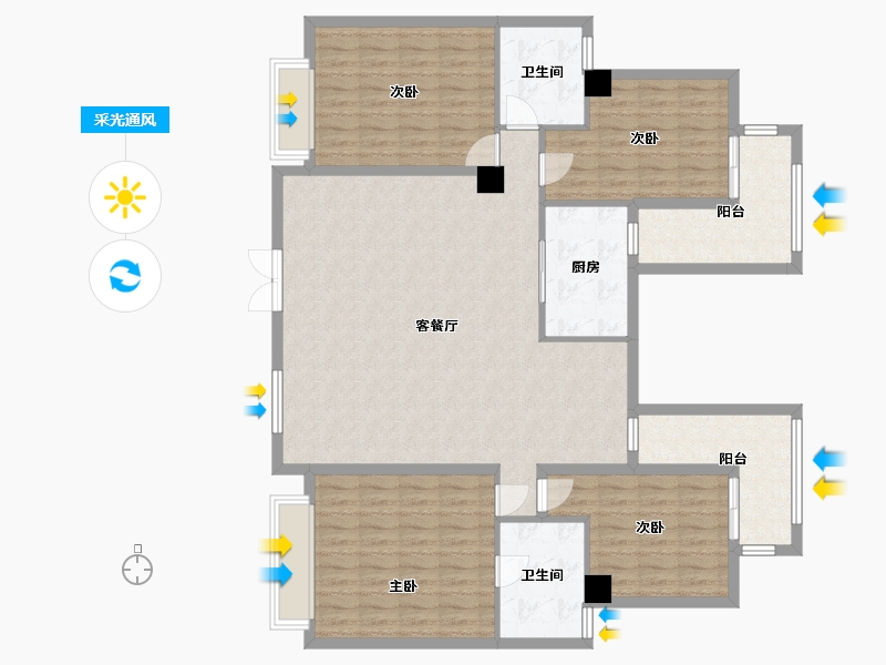 山西省-太原市-保利-155.00-户型库-采光通风