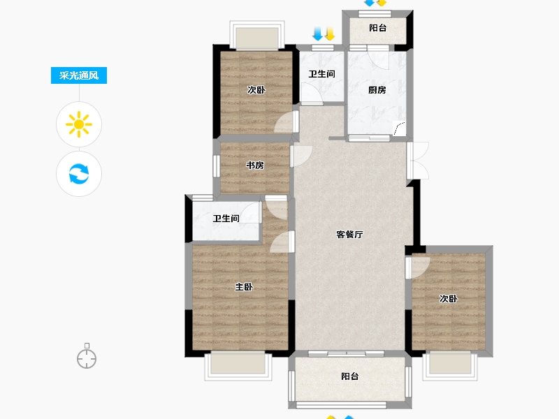 四川省-成都市-阳光城未来悦-98.00-户型库-采光通风