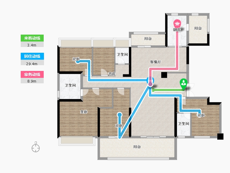 河南省-信阳市-碧桂园-187.00-户型库-动静线