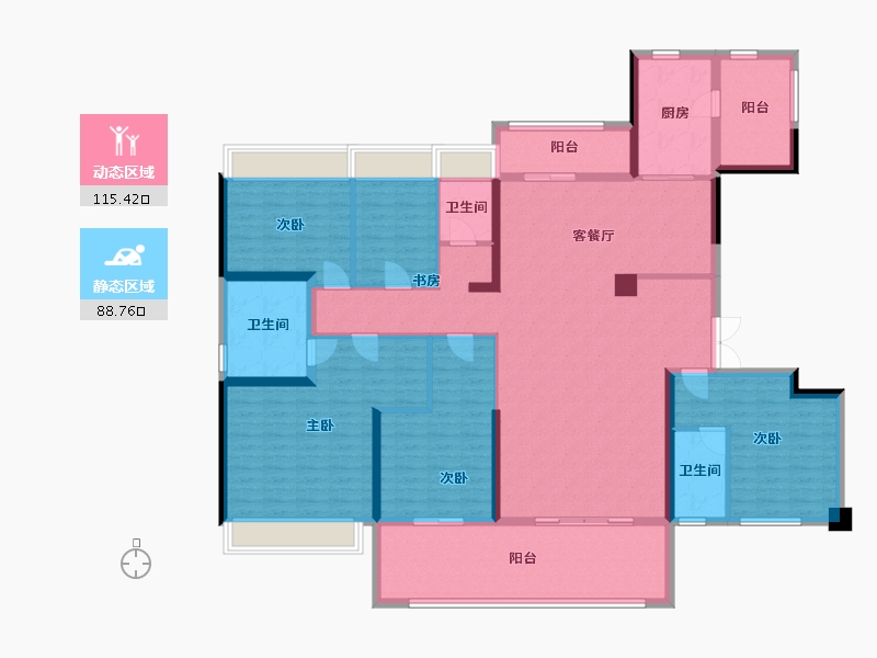 河南省-信阳市-碧桂园-187.00-户型库-动静分区